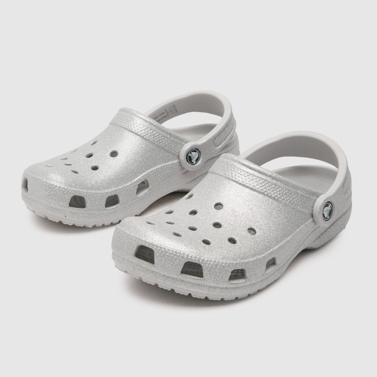 Crocs srebrni klasični bleščeči sandali za dekleta