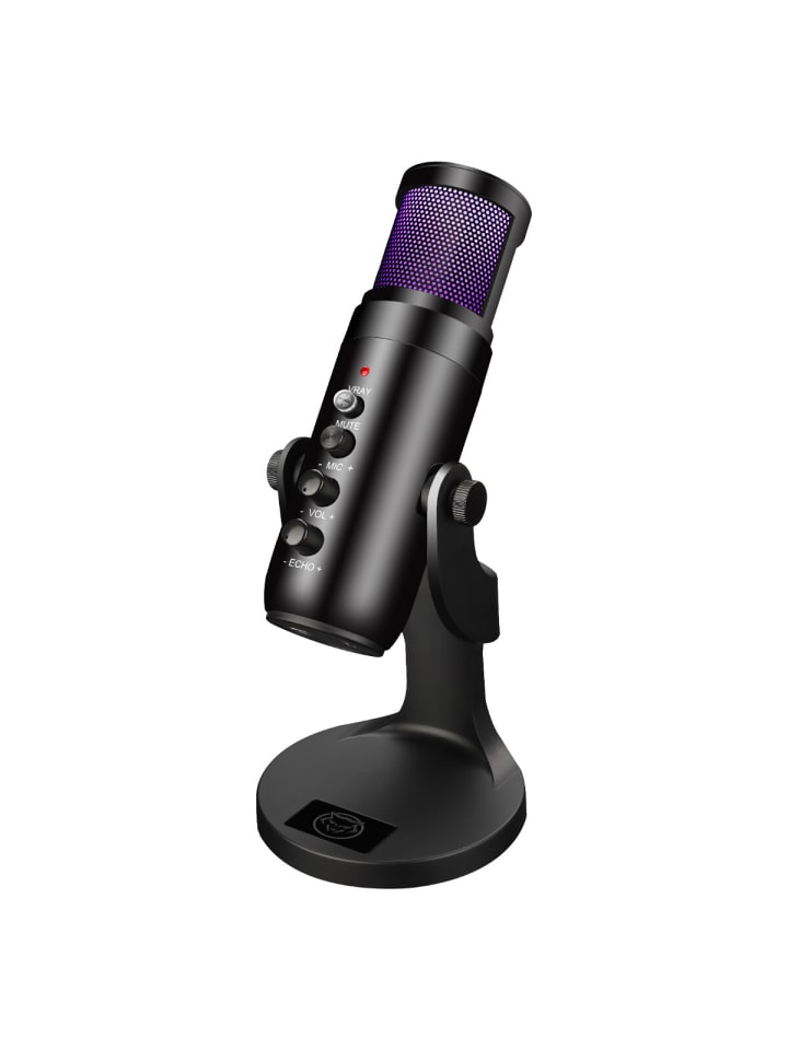 COFI 1453 Qware Gaming Mikrofon USB Mikrofon mit RGB Hintergrundbeleuchtung in Schwarz günstig kaufen onesize