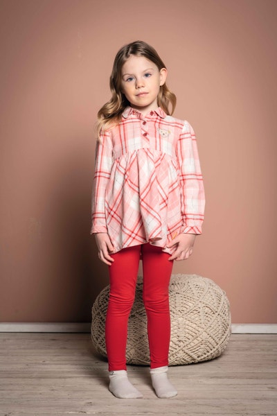 Bluse langarm, rot für Mädchen