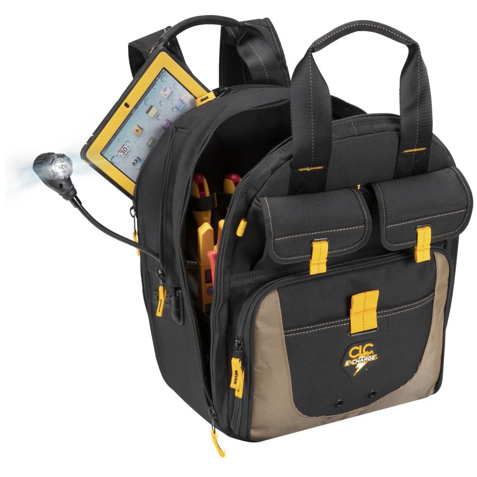 Zaino portautensili CLC Work Wear CL1ECPL38 con ricarica USB.