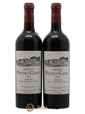Château Pontet Canet 5ème Grand Cru Classé  2004 - Lot de 2 Bouteilles
