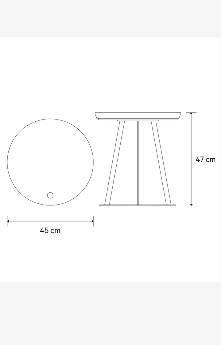 Beistelltisch JOOP! ROUND mit Raucheichenplatte, 45 x 47 cm in Taupe/Anthrazit