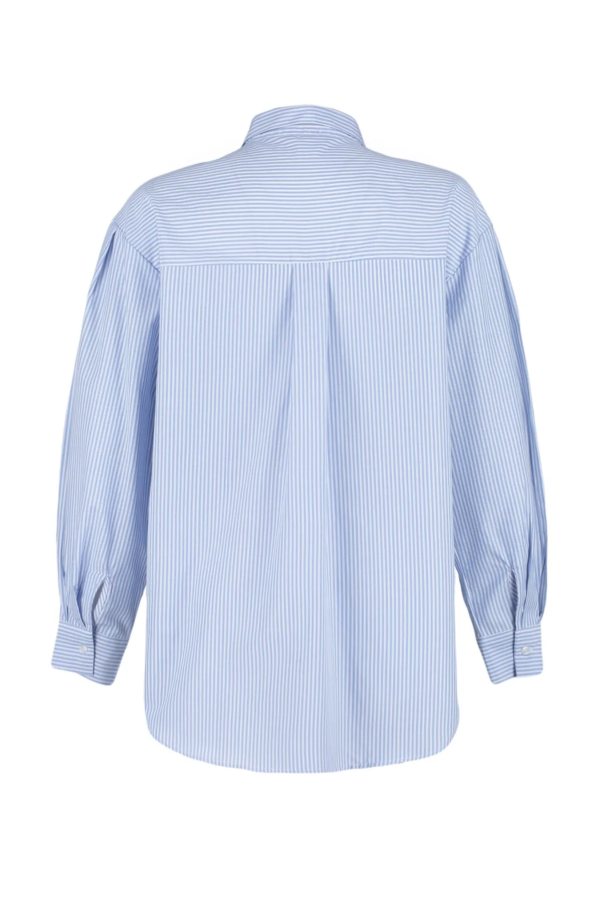 Trendyol Collection  Blau gestreiftes, gewebtes Oversize-/Wide-Fit-Hemd TWOSS23GO00144