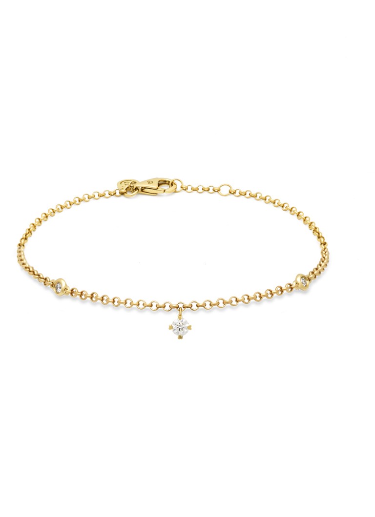 Bracciale Diamond Point in oro giallo, diamante da 0,13 ct, motivo Cuori e Frecce