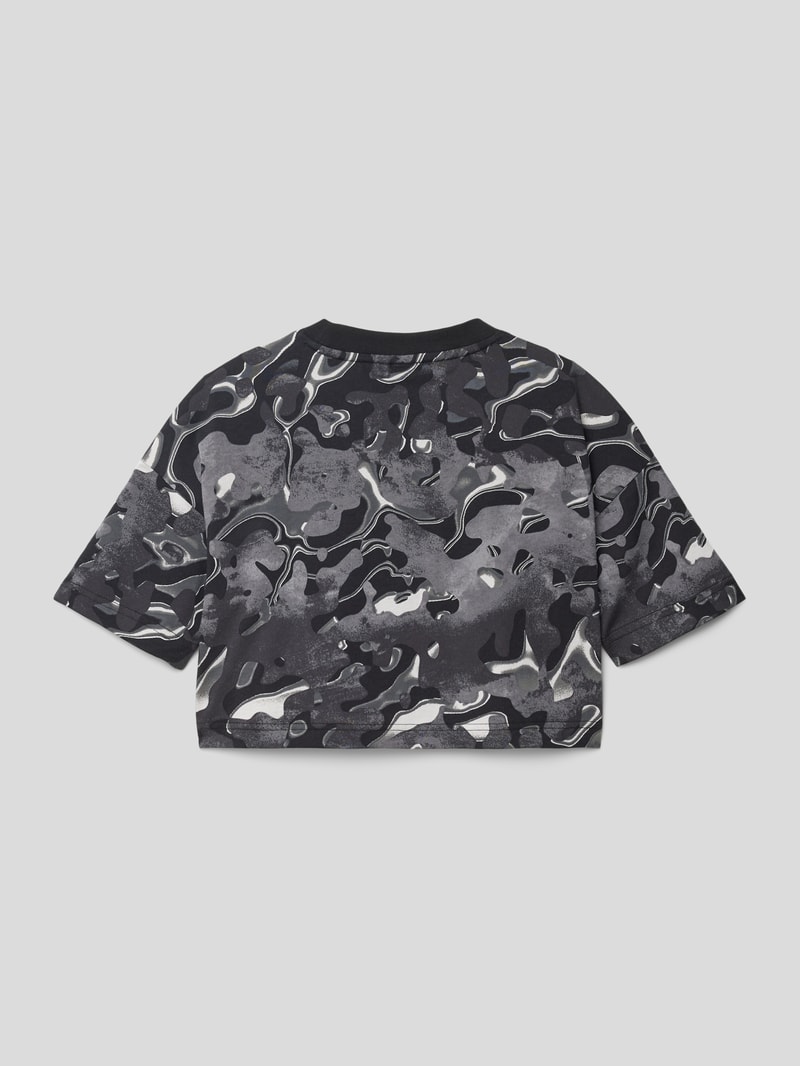 T-Shirt mit Allover-Muster in schwarz