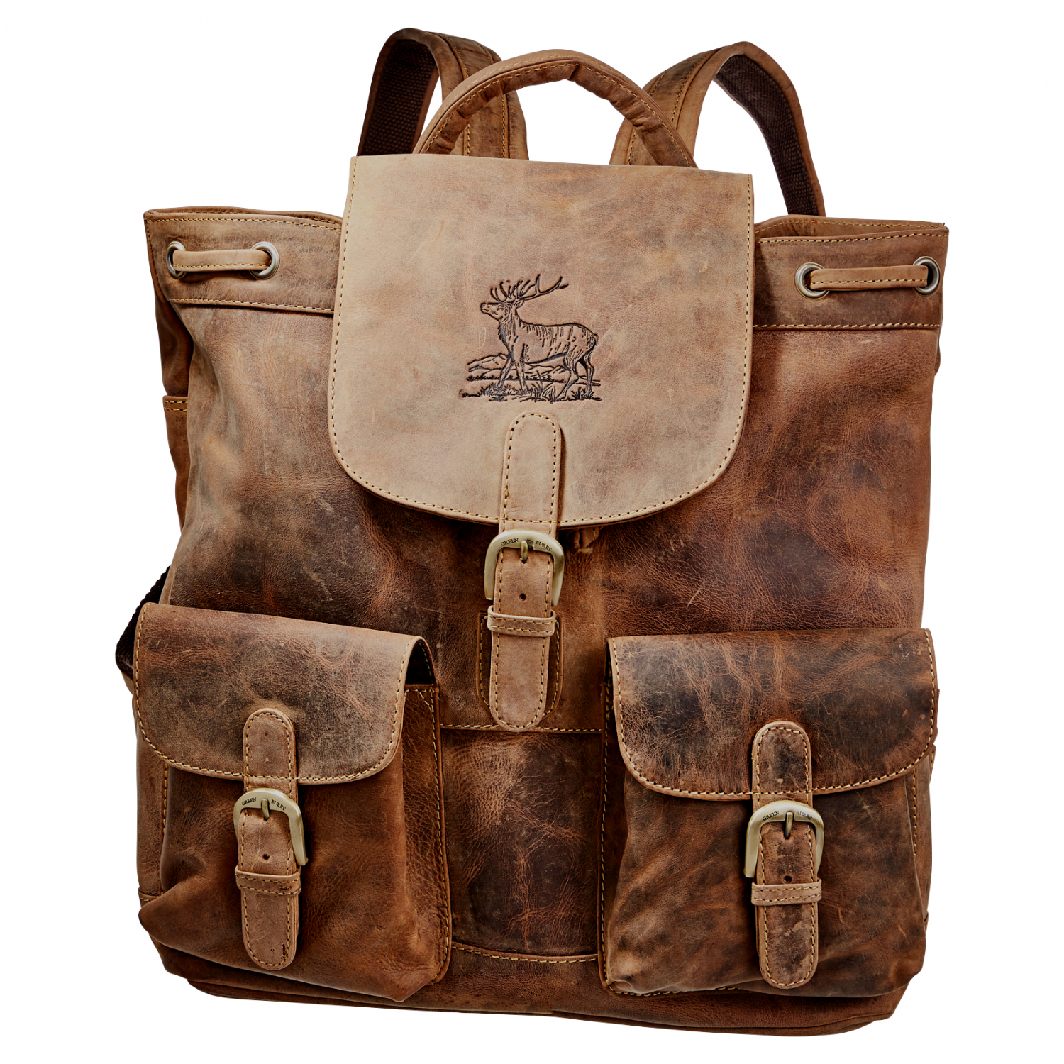 Green Burry Greenburry Vintage Flapzipt Rucksack (Leder)