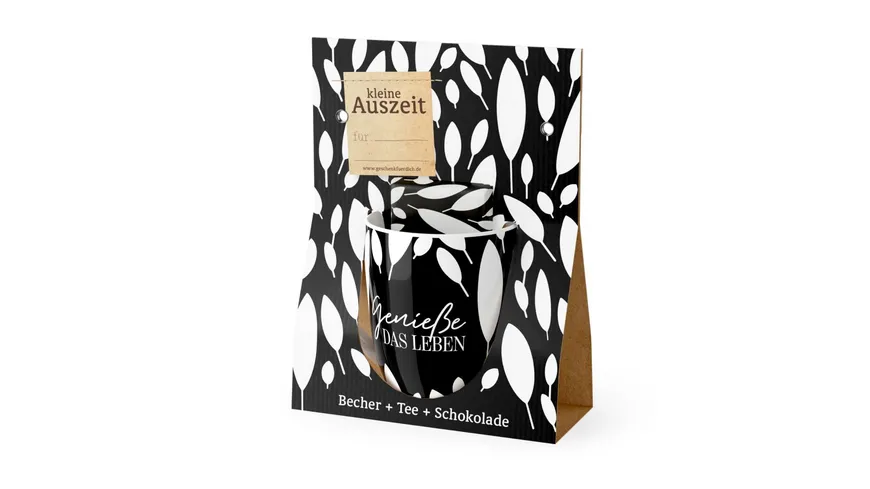 Geschenk für Dich Geschenkset Auszeit Genieße das Leben Schwarz / Weiß