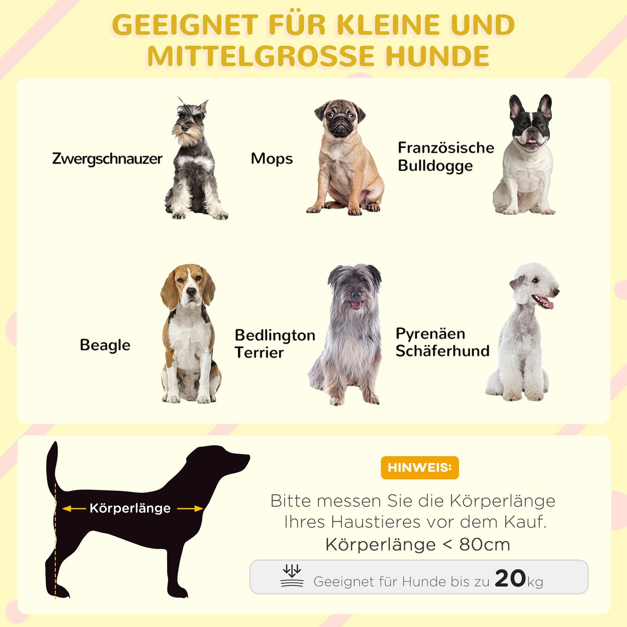 PawHut Hundehütte, Tannenholz, Hundehaus mit Asphaltdach, Outdoor, Wetterfeste