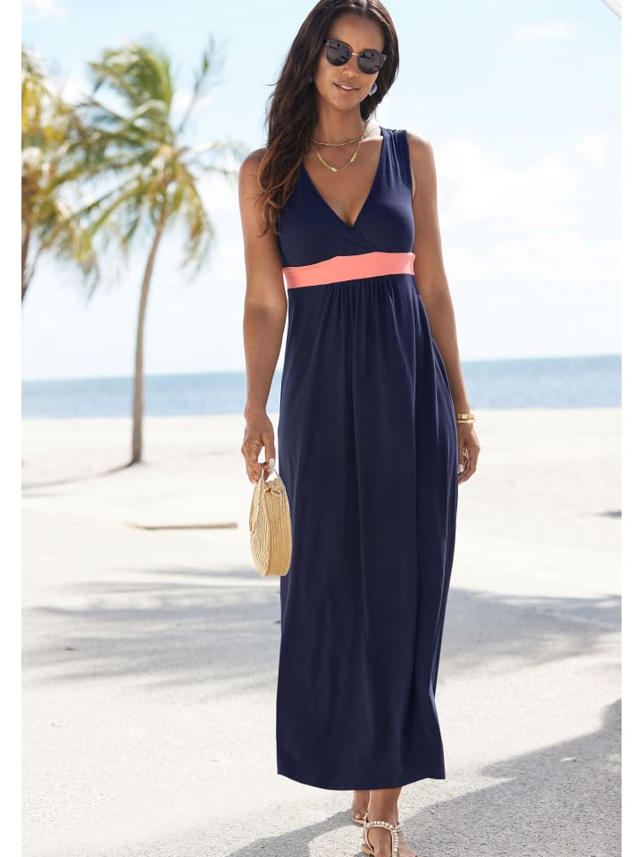 LASCANA Maxikleid in marine-koralle günstig kaufen