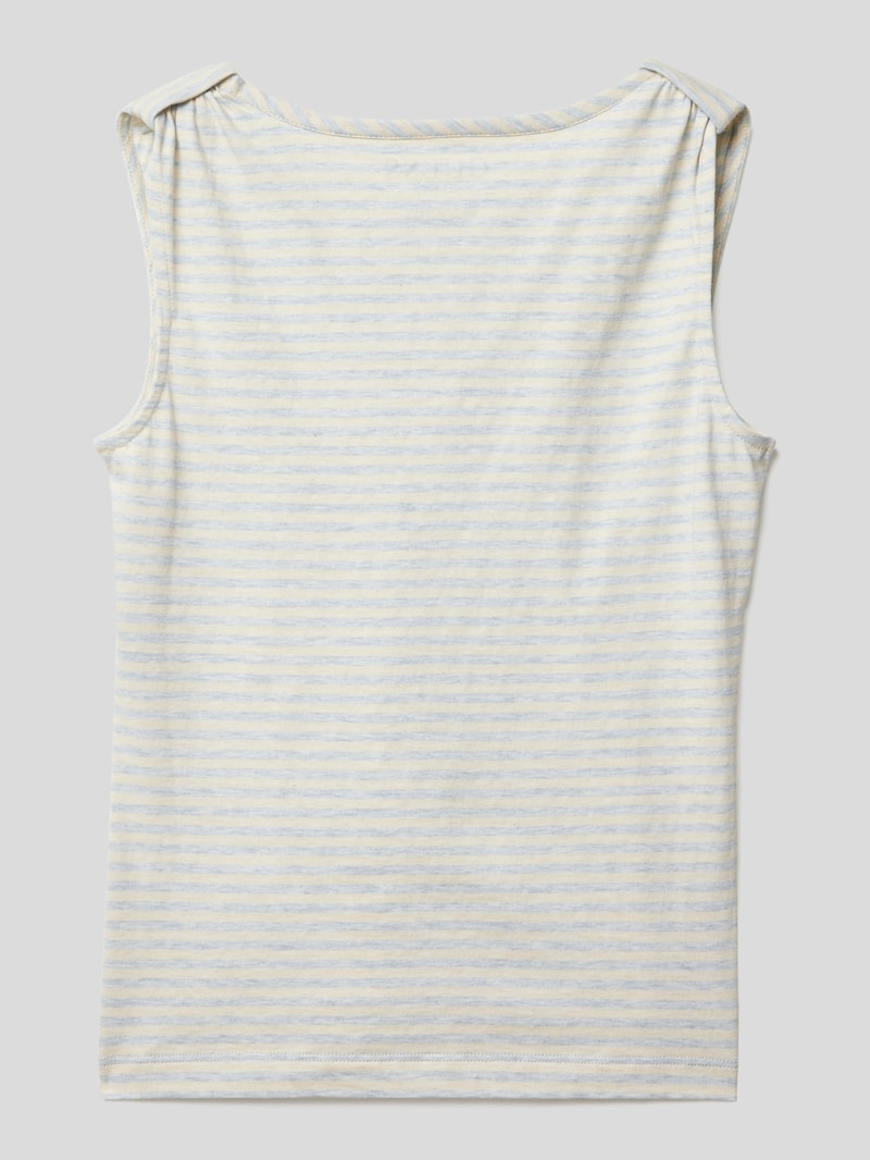 Top mit Label-Stitching in bleu