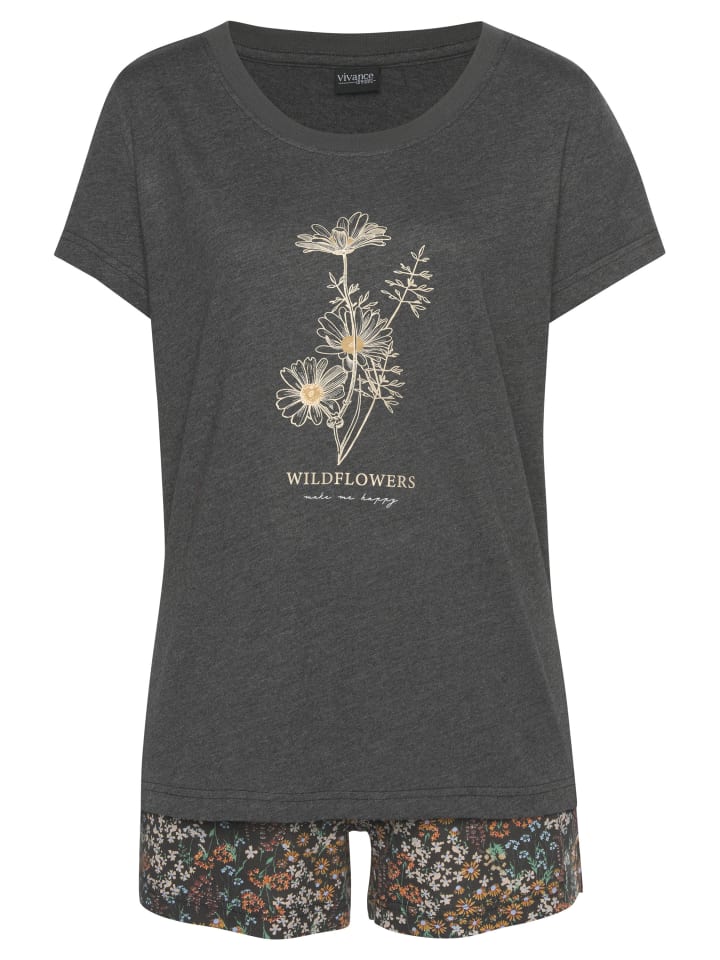 VIVANCE DREAMS Shorty in grau-geblümt, sand-geblümt günstig kaufen 32/34