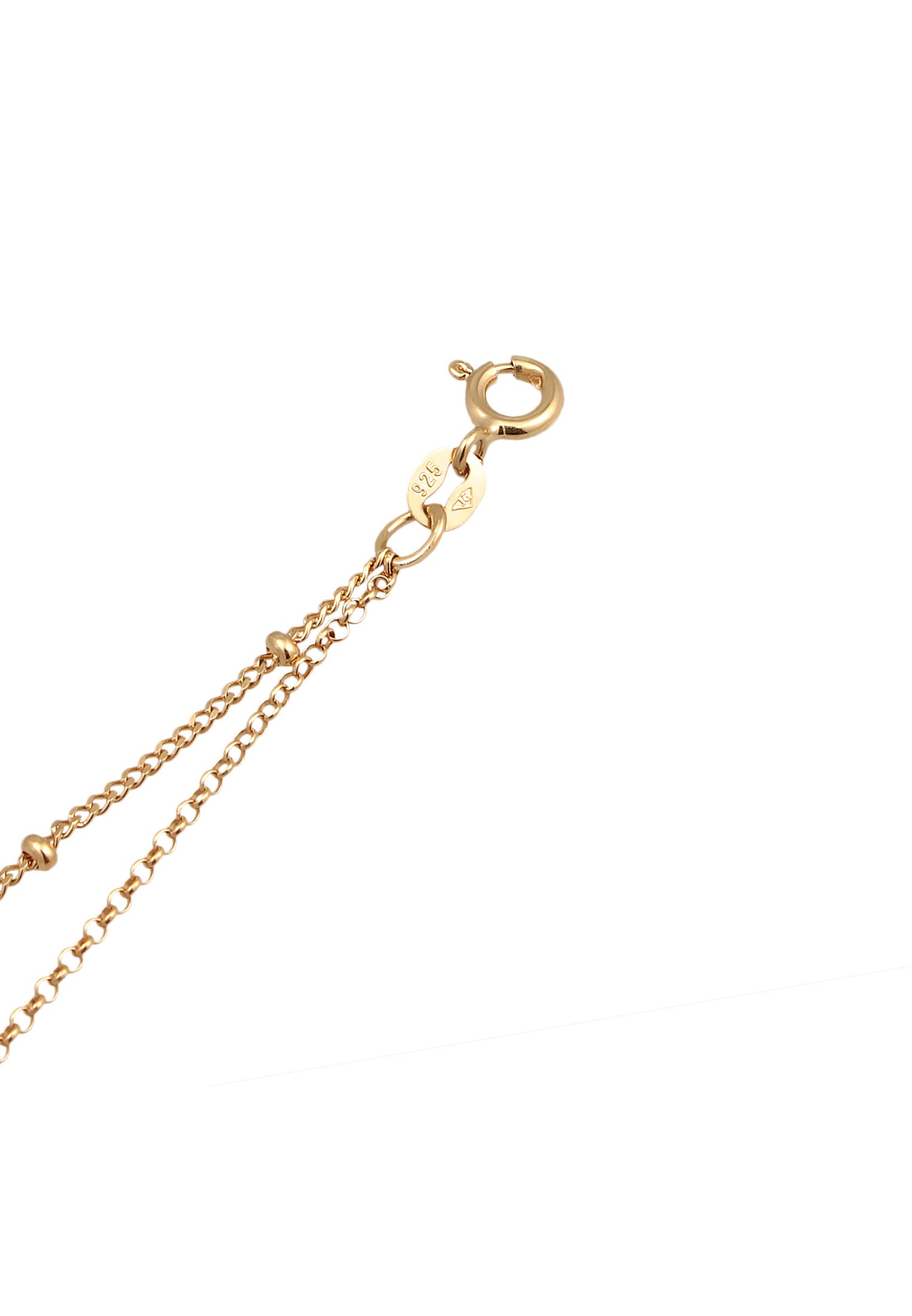 Pulsera tobillera Elli para mujer con cuentas de concha en plata de ley 925 chapada en oro.