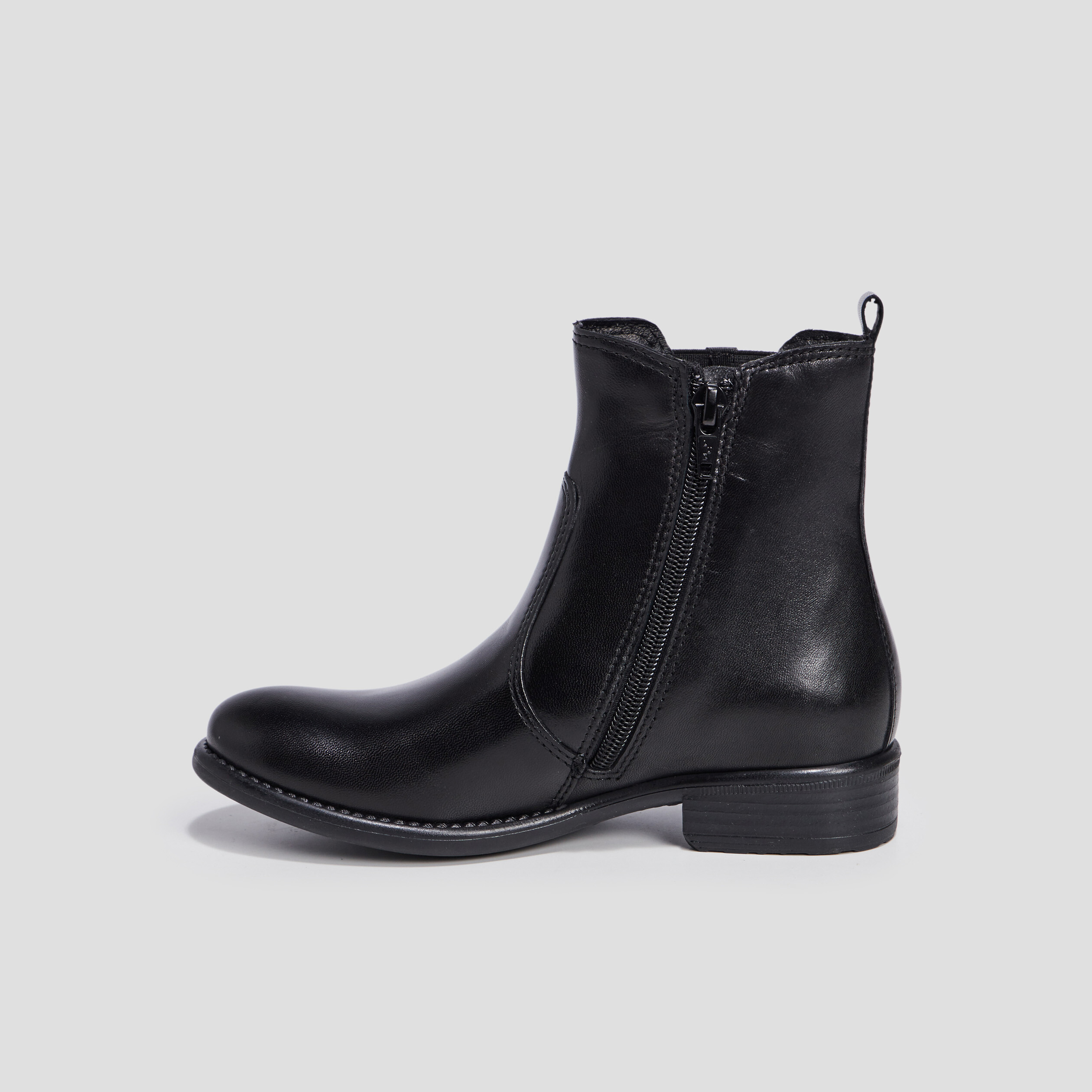 Bottines en cuir noir fille | La Halle