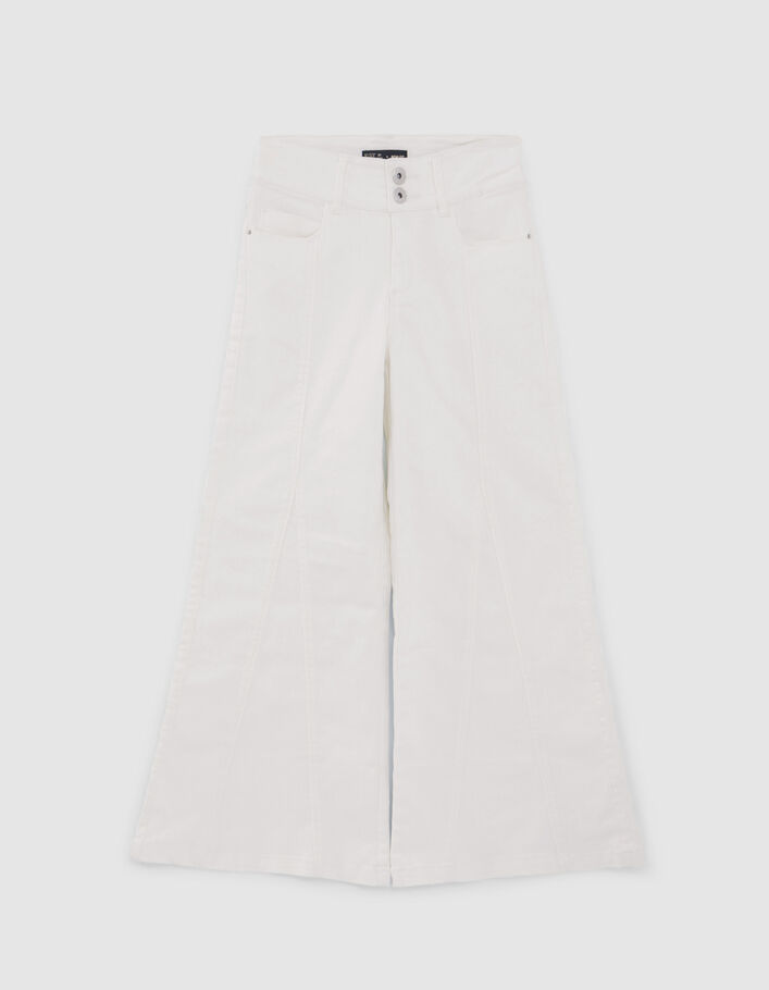 Jean MOM blanc maxi volume fille