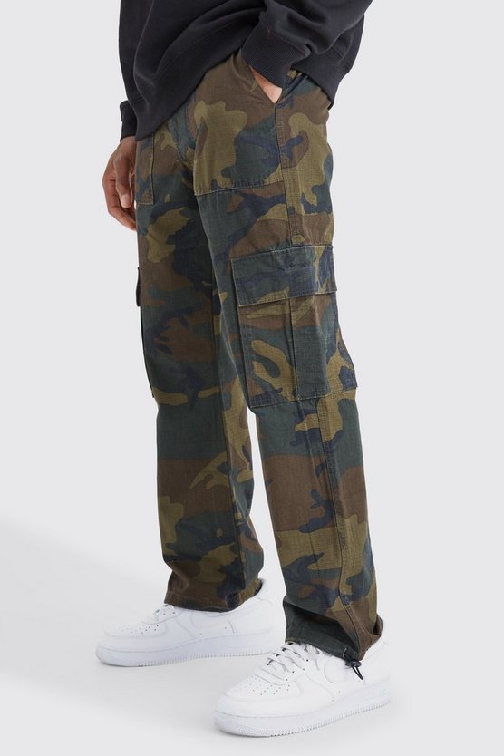 Camouflage Hose mit geradem Bein