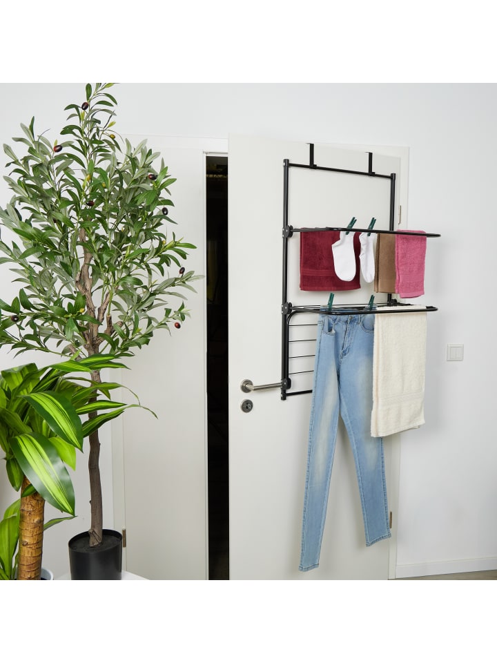 relaxdays Wäscheständer in Schwarz - (B)58 x (H)95 x (T)31 cm günstig kaufen onesize