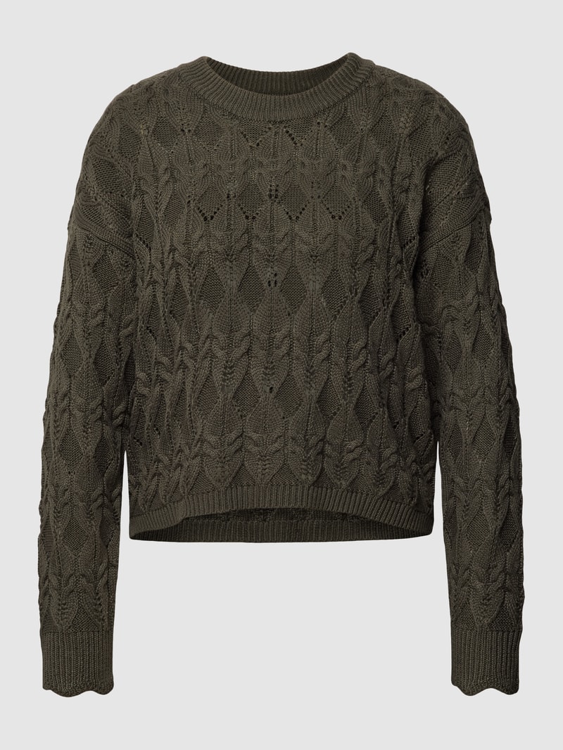 Strickpullover mit Strukturmuster Modell 'TILMA' in graphit