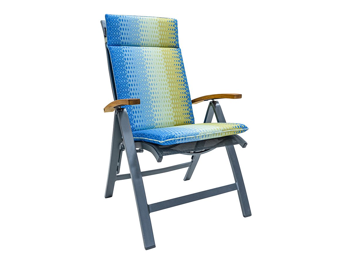 Madison Suzy Azur 120 x 50 Gartenstuhlkissen mit hoher Rückenlehne