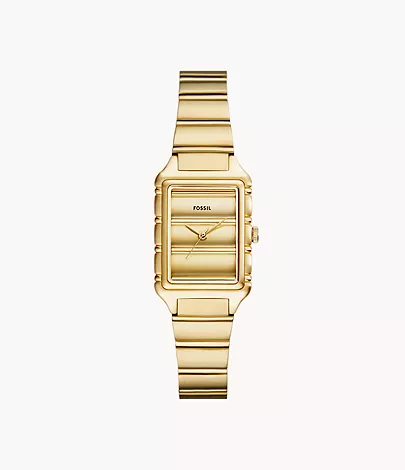 Fossil Uhr Raquel 3-Zeiger-Werk Edelstahl goldfarben