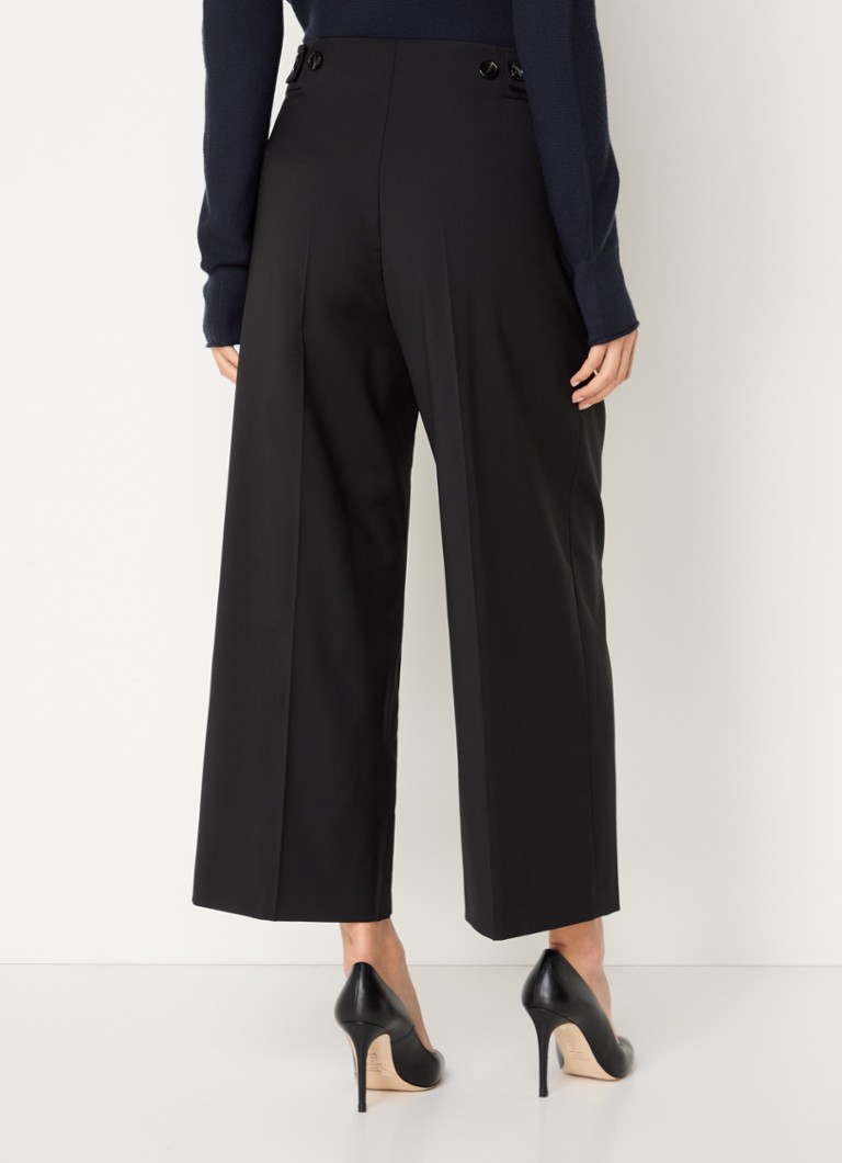 Pantaloni HUGO BOSS Tamania din lână virgină, croială lejeră cu buzunare laterale.