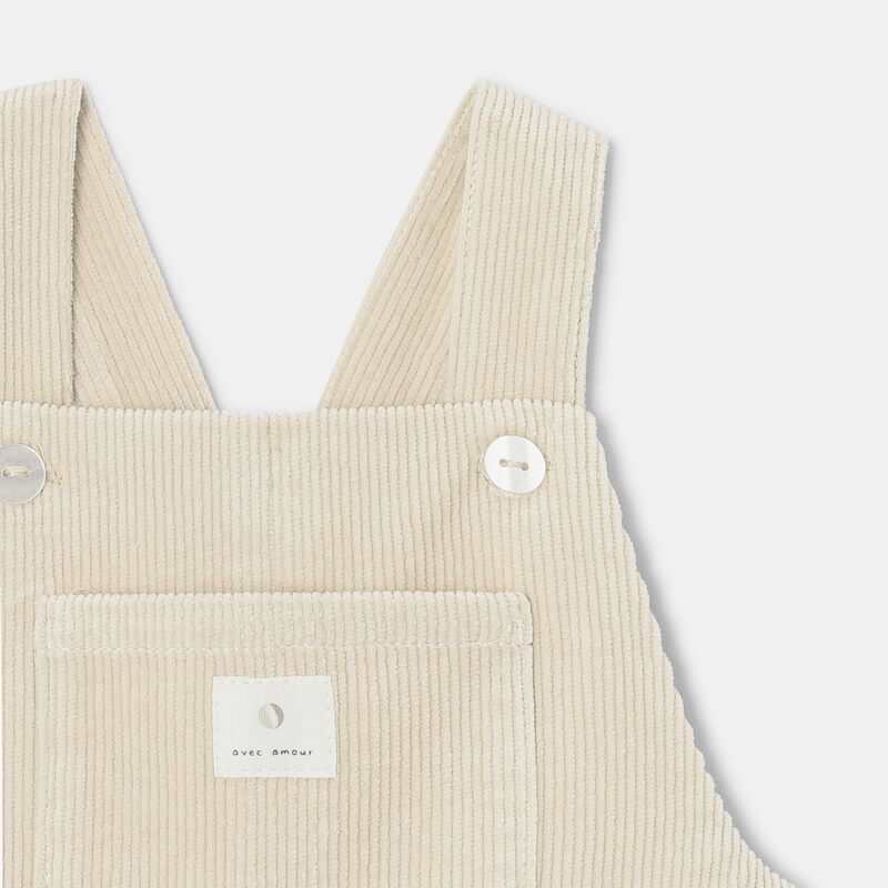 Salopette en velours côtelé beige mixte Absorba