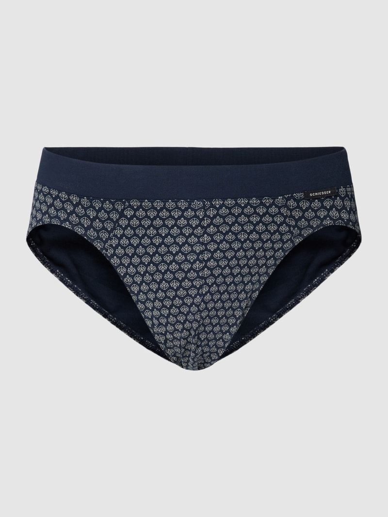 Slip mit Allover-Muster Modell 'Fine' in dunkelblau