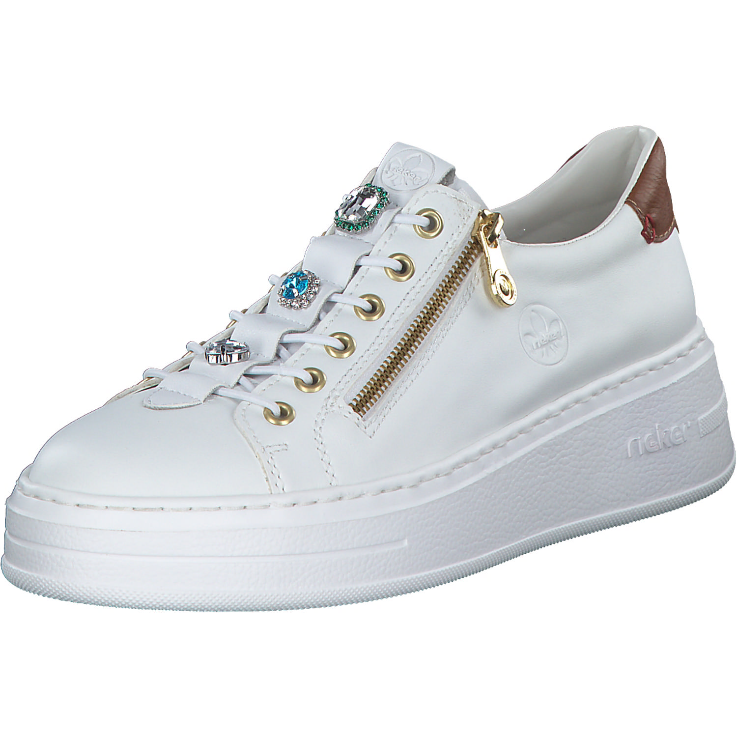 Rieker N5452, Schnürschuhe, Damen, Weiß