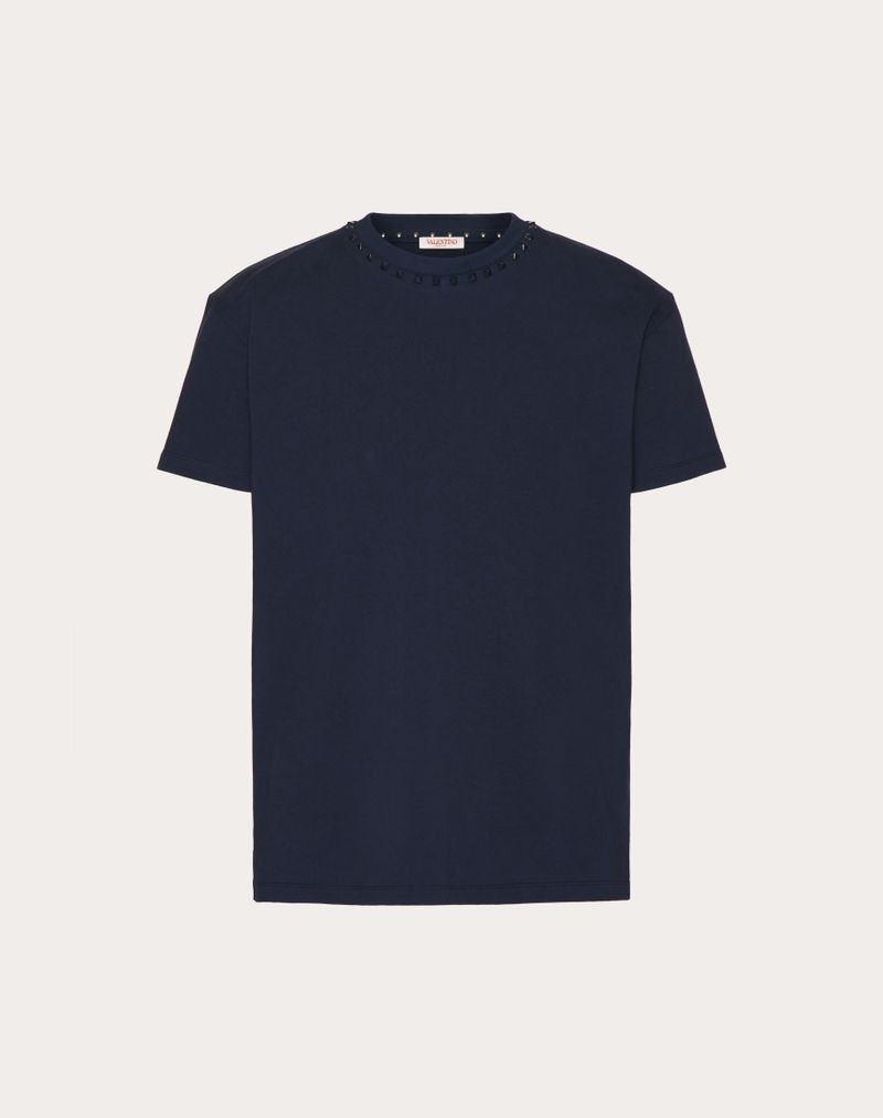 Sort T-shirt med rund hals og nitter fra Untitled i bomuld