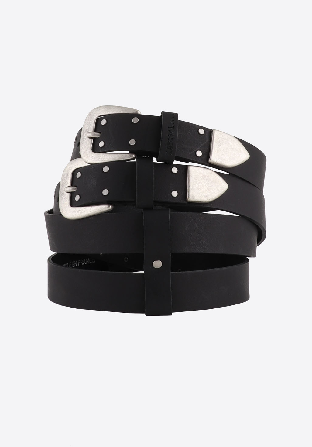 NALAN  Double ceinture noire Femme