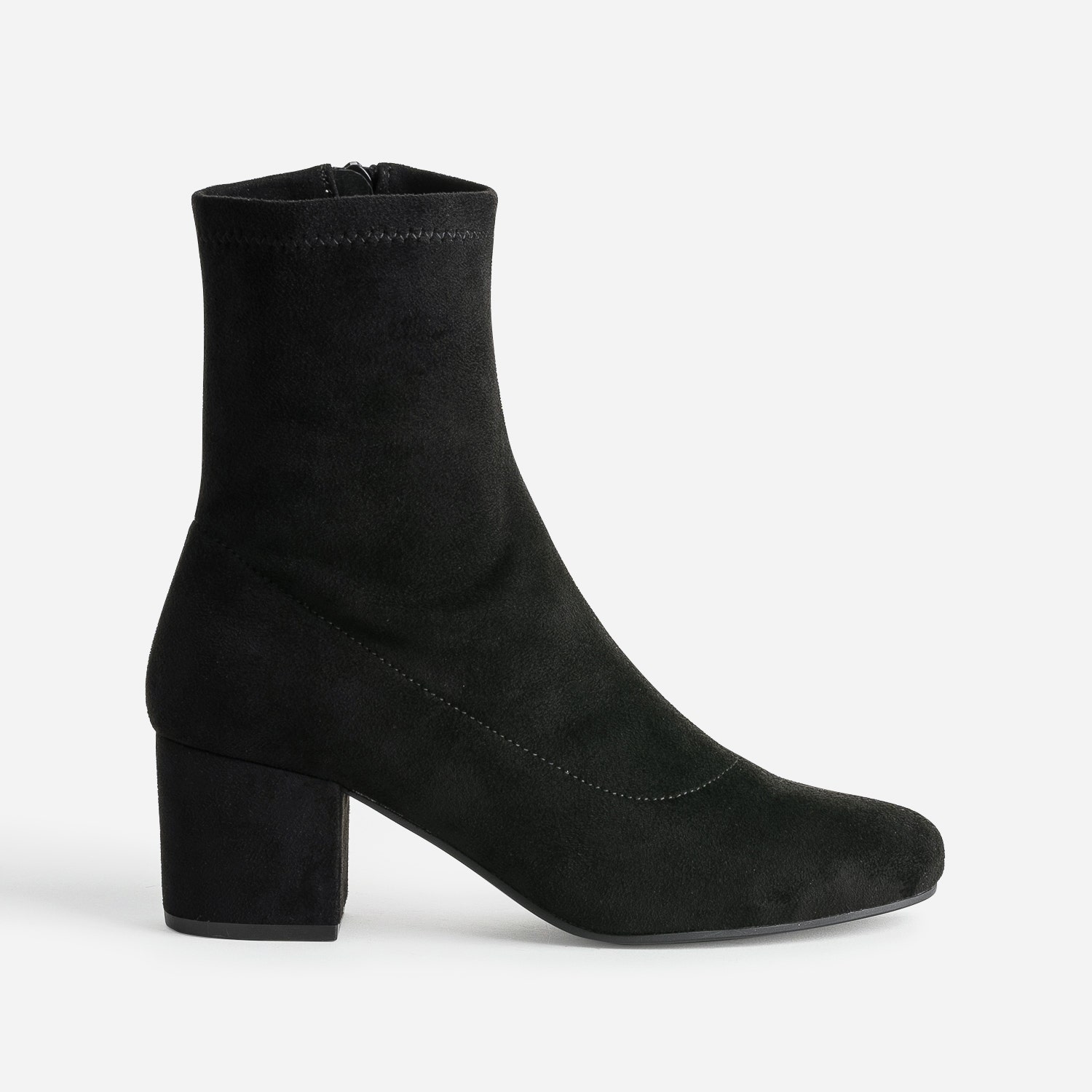 Boots noir éco-conçu en textile suédé