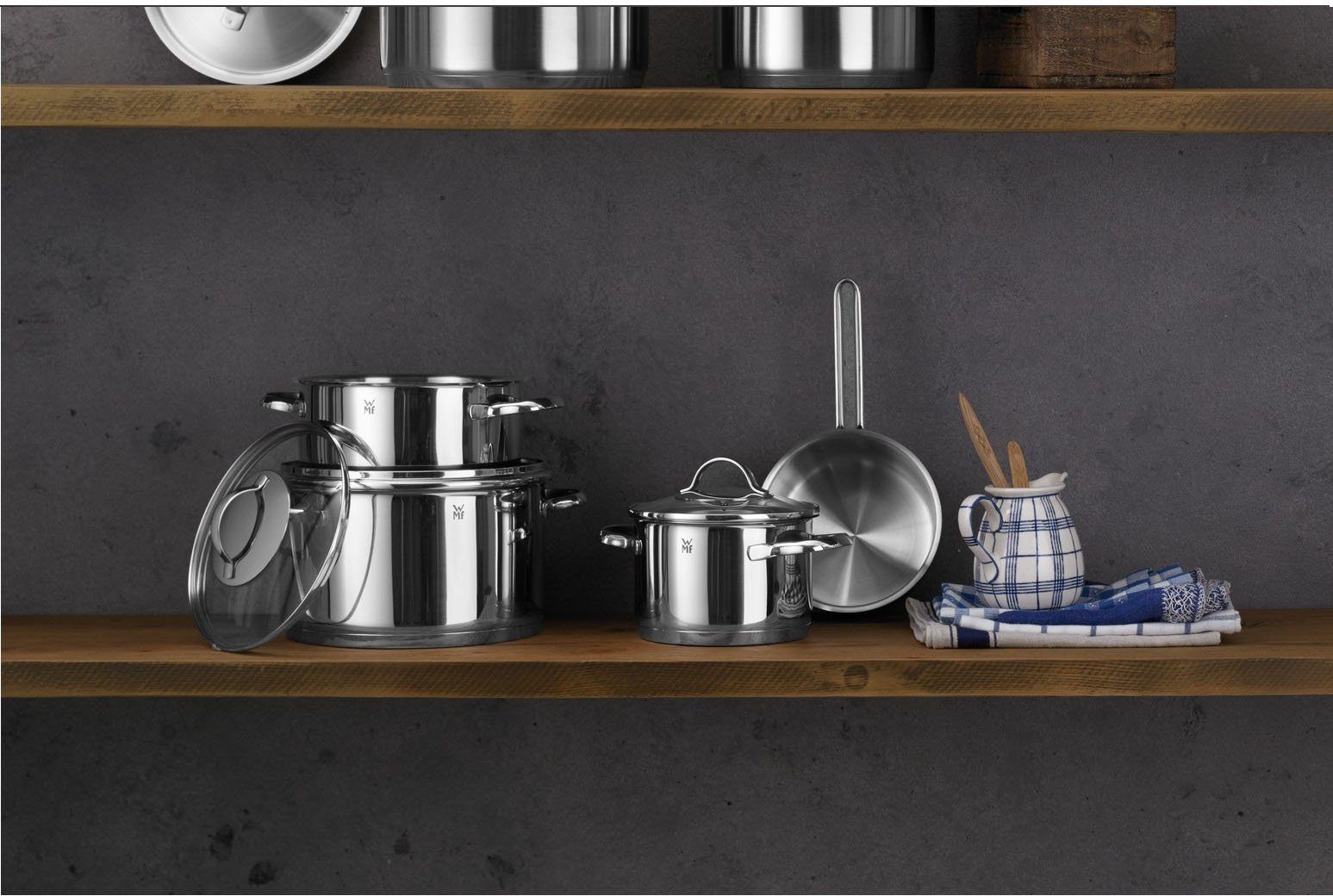 WMF Gemüsetopf Provence Plus, Cromargan® Edelstahl Rostfrei 18/10, Ø 24 cm, Fassungsvermögen 8,8 Liter, Induktion