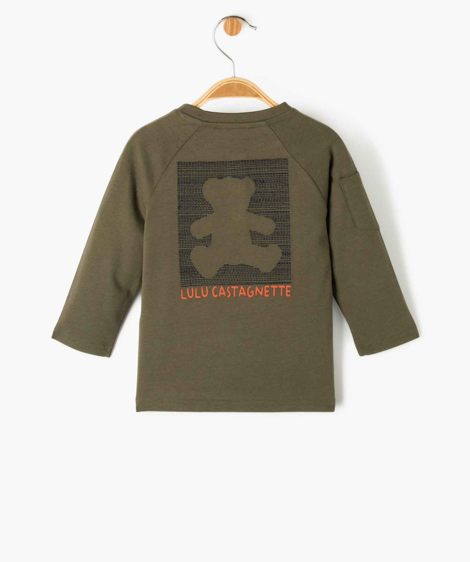 Tee-shirt manches longues col tunisien bébé Garçon - Lulu... kaki | GEMO
