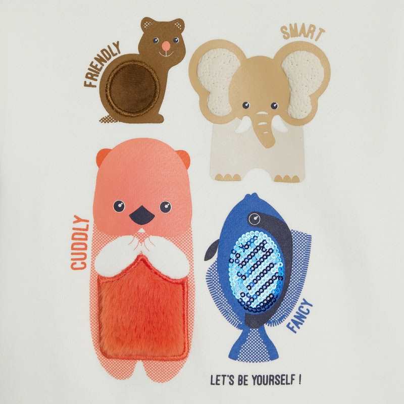 Sweat sensoriel en molleton bébé fille