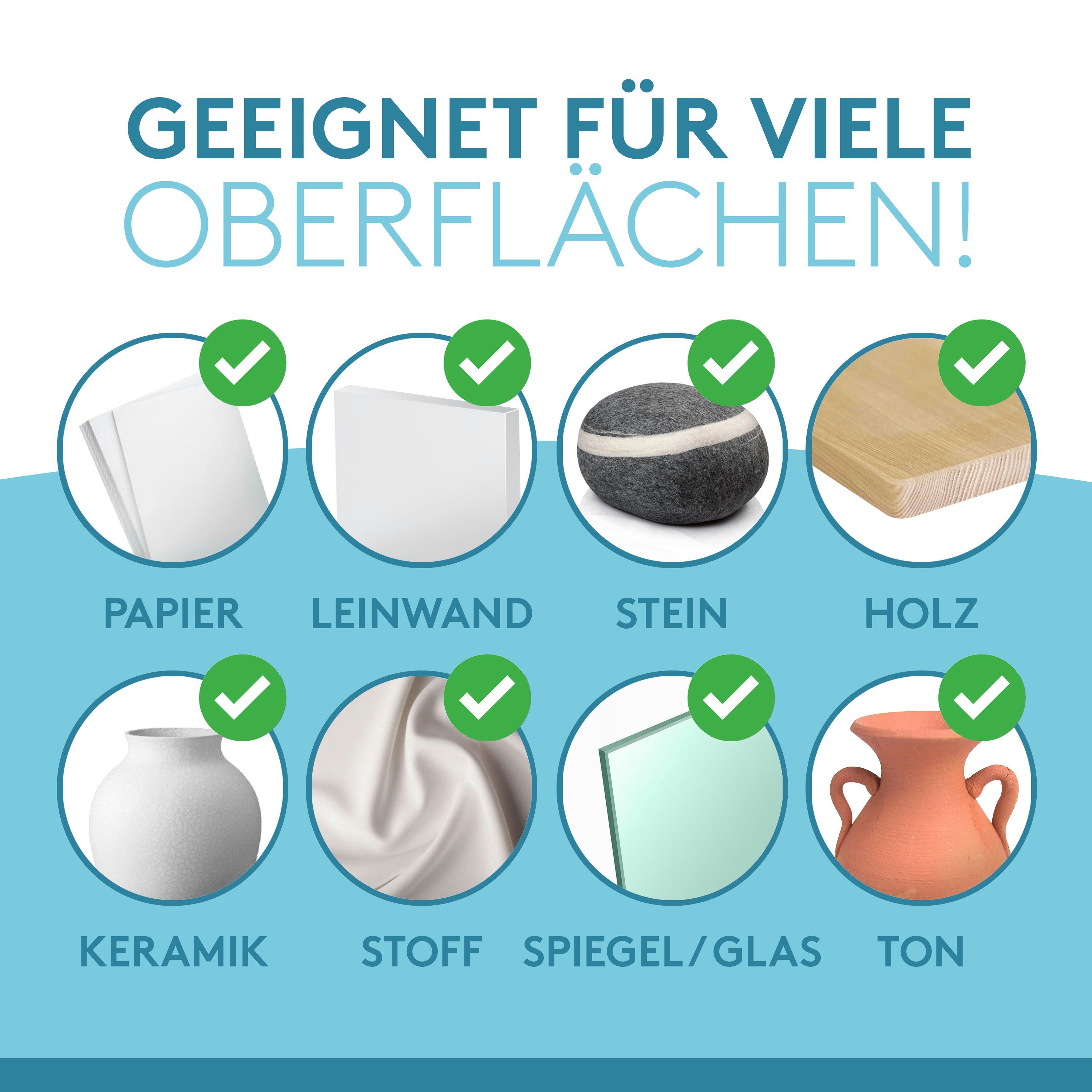 Van Gaunet Künstlerstift Van Gaunet Acrylfarben Set – 16 Acryl Farben 75ml Pigment & 10 Pinsel