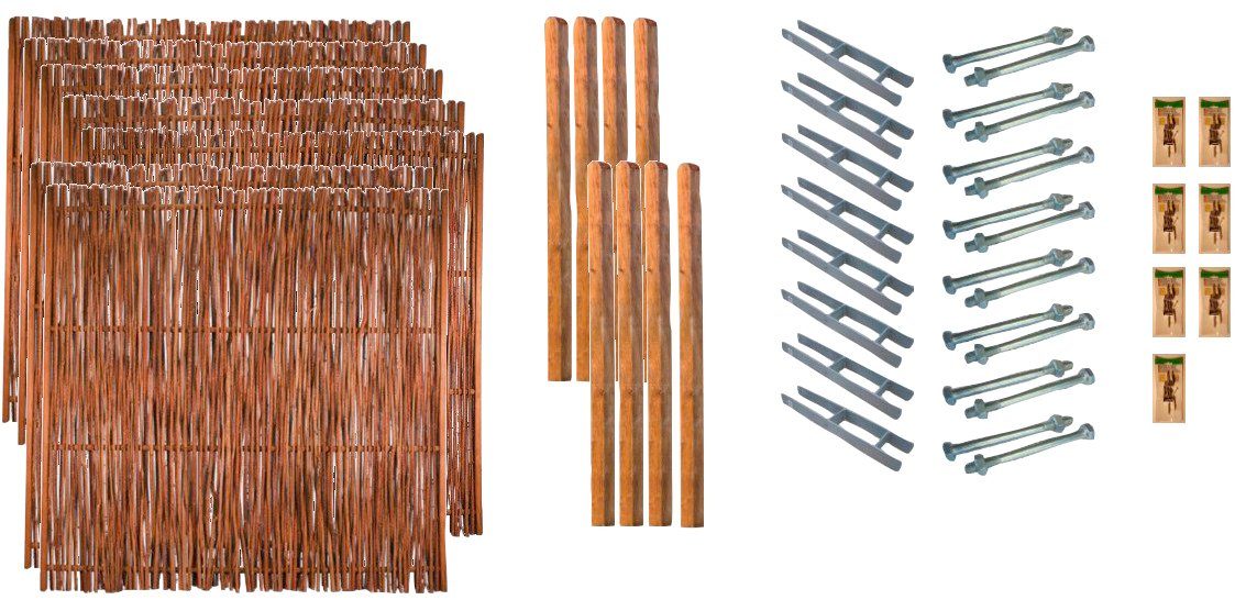 Tetzner & Jentzsch Geflechtzaun Portland 5, (Set), 7 Elemente, LxH: 1332x180 cm