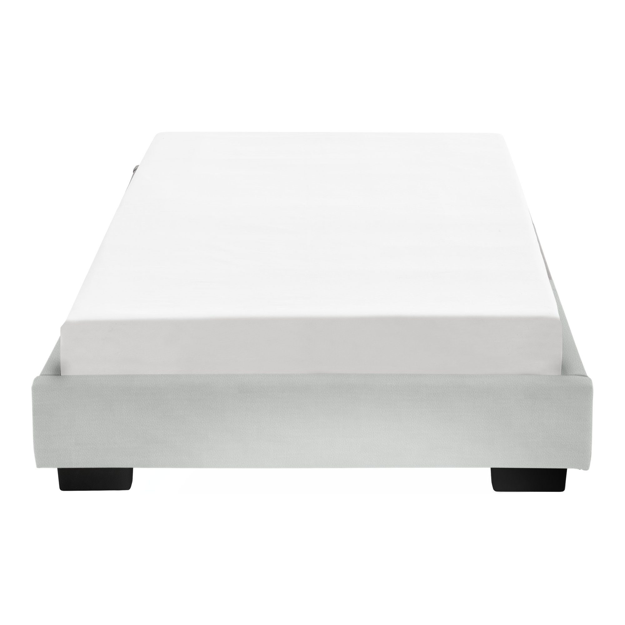 Corium Polsterbett, Masari Modernes Bett 90x200cm mit Lattenrost weiß Kunstleder