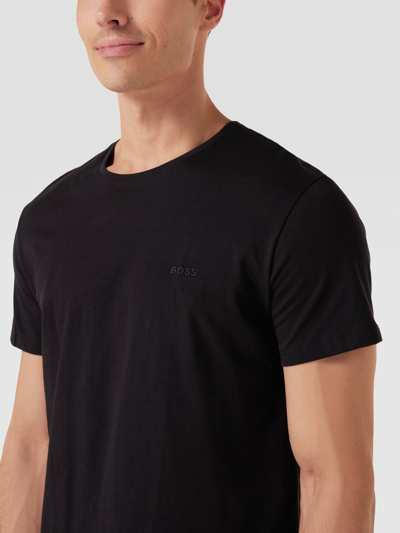 T-Shirt mit Rundhalsausschnitt im 2er-Pack Modell 'ComfortS' in schwarz