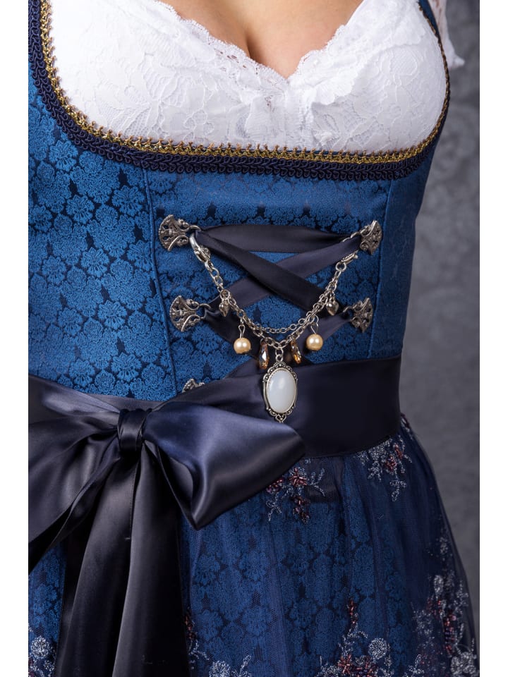 Edelnice Midi Dirndl 2-teilig Josepha in blau günstig kaufen