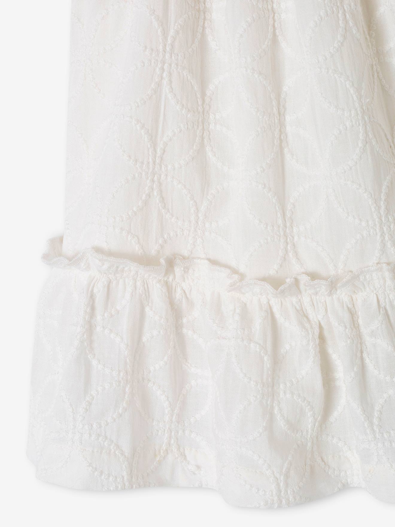Vertbaudet Festliches Baby Kleid mit Stickereien - wollweiß