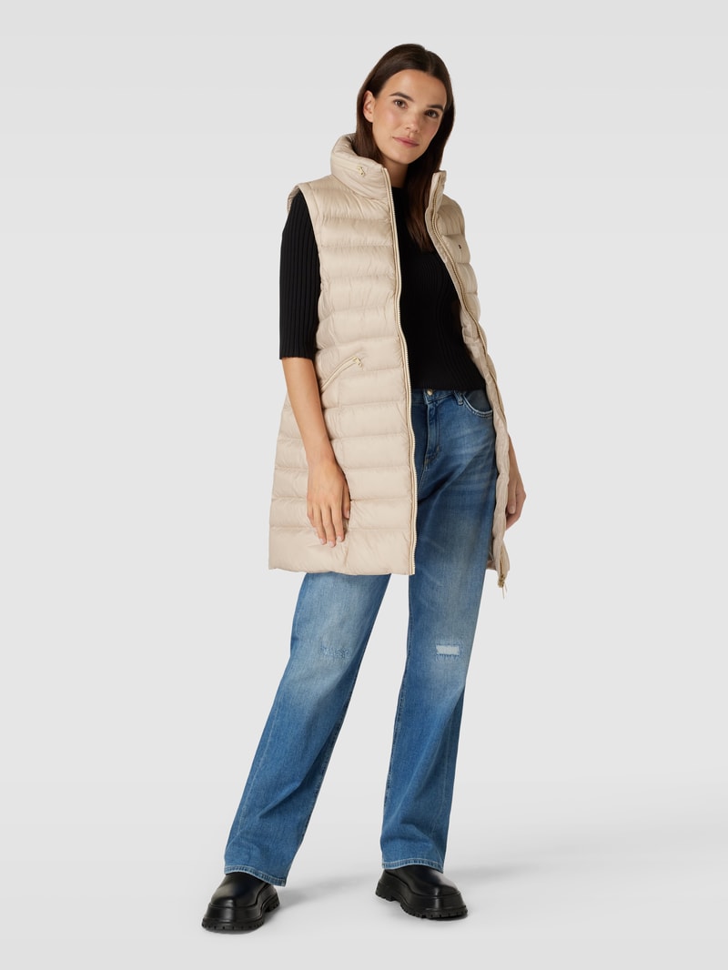 Steppweste mit Kapuze Modell 'GLOBAL' in beige