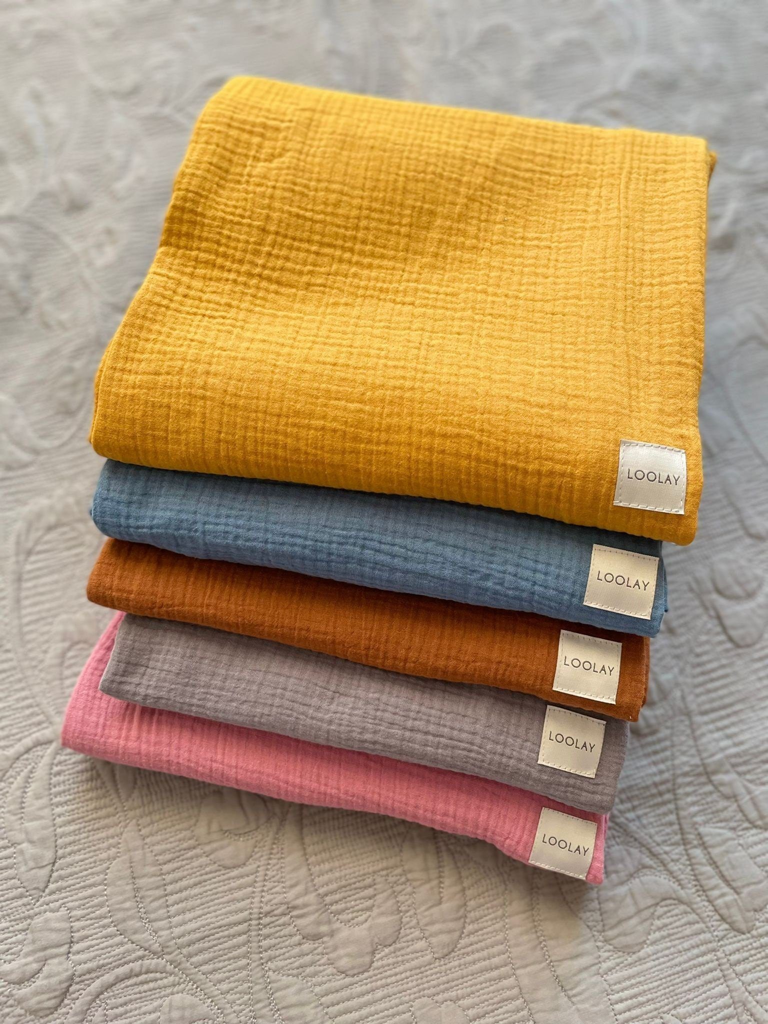 Babydecke 100% Baumwolle MUSSELIN Kühlende Sommerdecke 95x95 & 120x120 cm, Loolay, 95x95 o. 120x120 cm, 100% Europäische Stoffe und Kleinserien-Nähen!