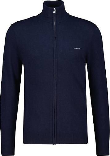 GANT Herren Strickjacke mit Lammwolle EXTRAFINE LAMBSWOOL ZIP CARDIGAN