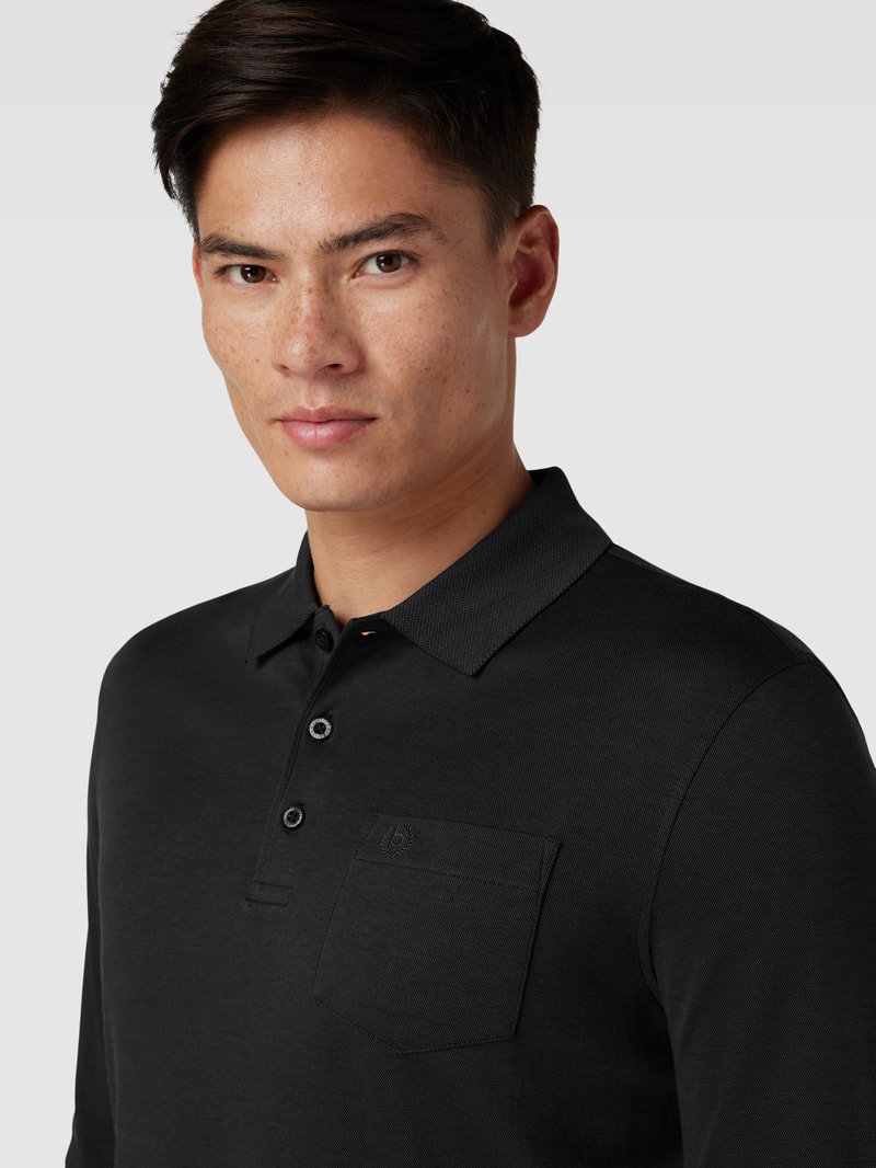 Poloshirt mit Brusttasche in dunkelgrau