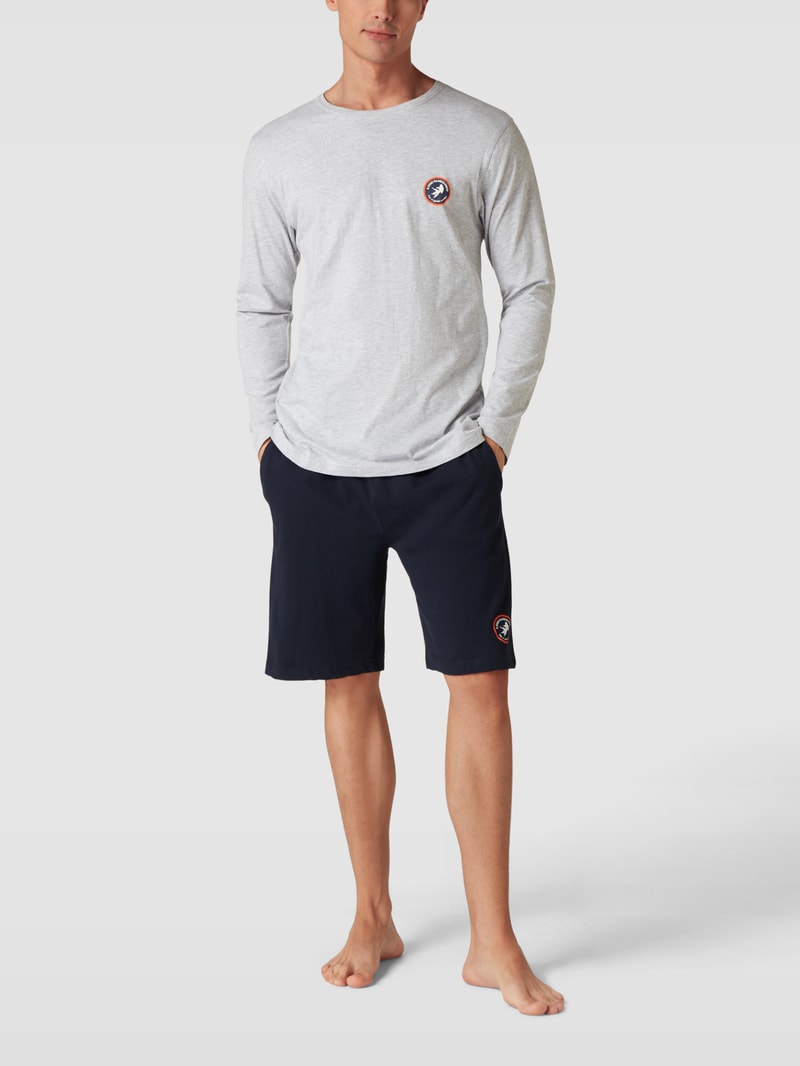 Sweatshorts in melierter Optik in marineblau