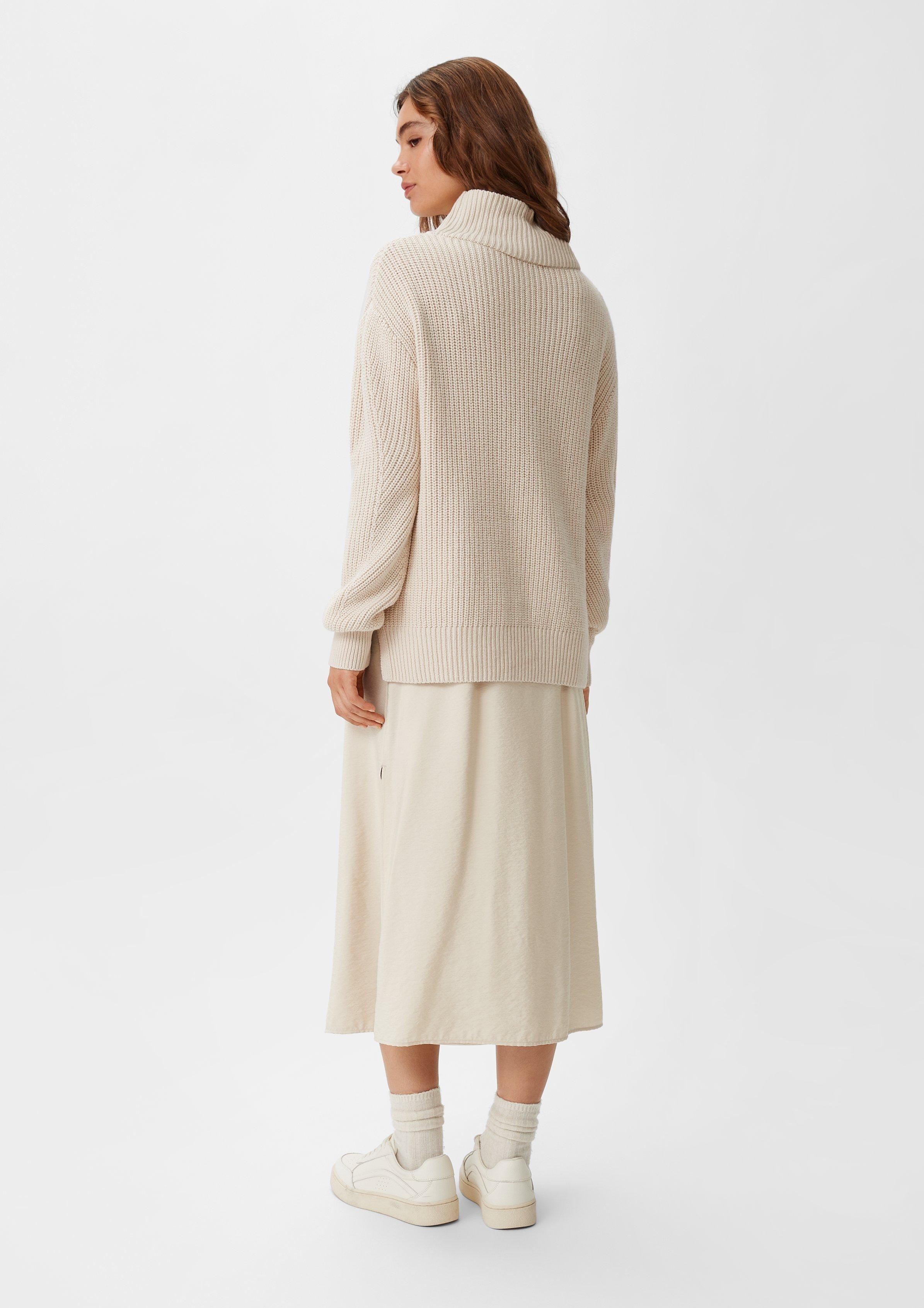 Strickpullover mit Turtleneck - helles beige