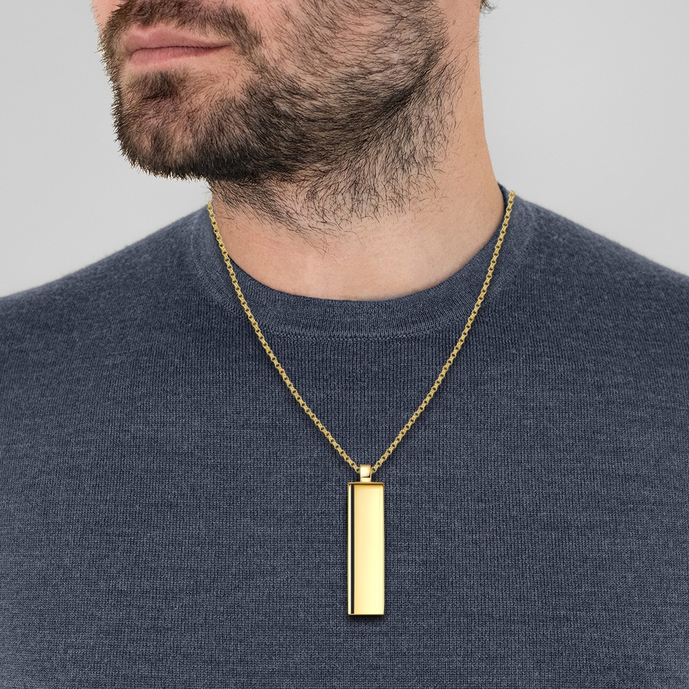 Männerglanz Collier en argent Argent sterling Agate en Or jaune collier