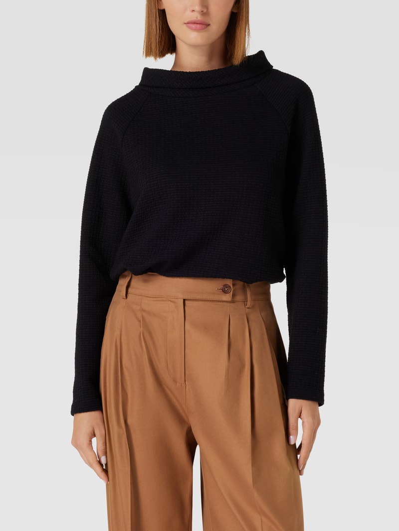 Sweatshirt mit Strukturmuster in schwarz