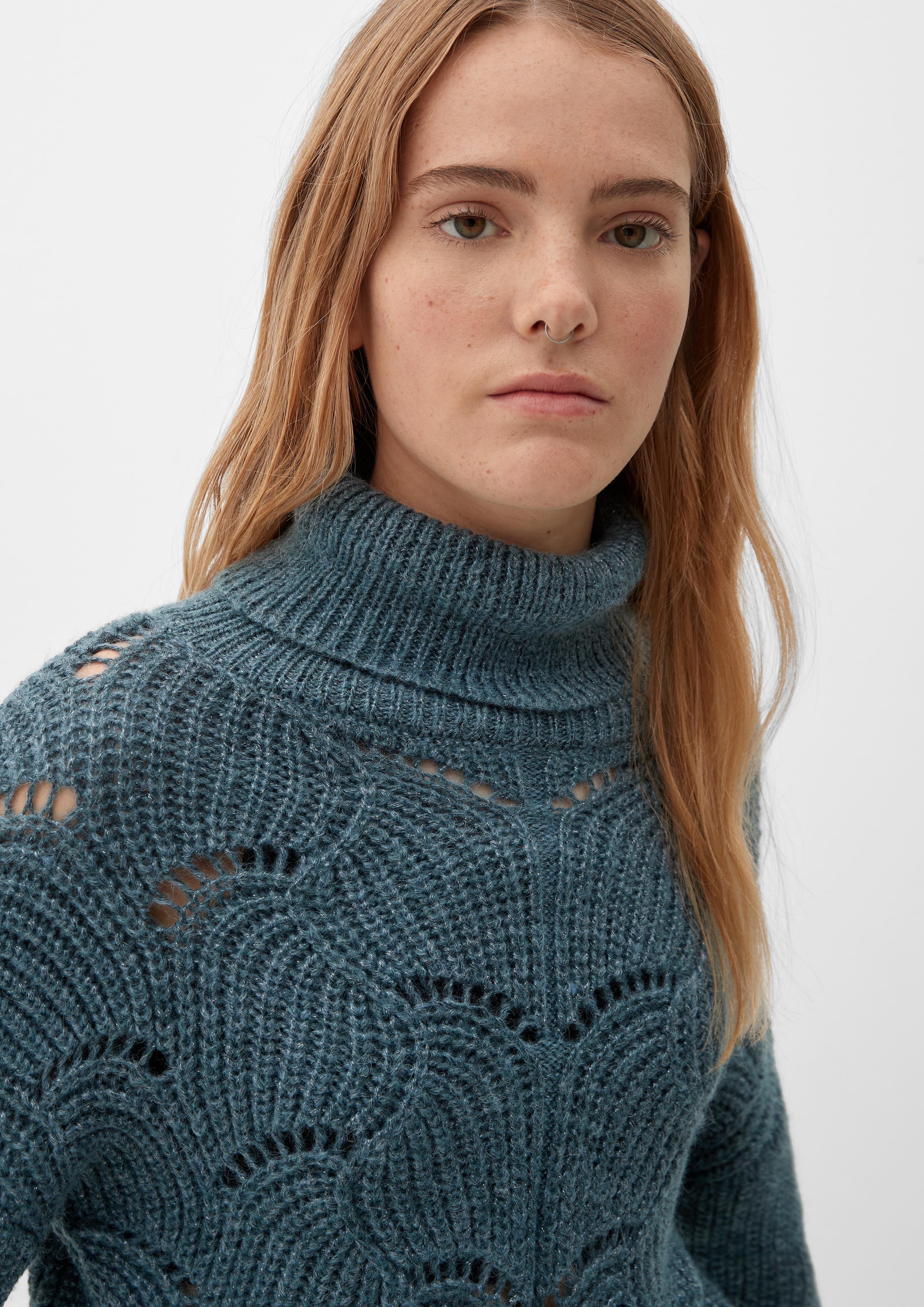 Rollkragenpullover mit Glitzergarn  2124704-69W0