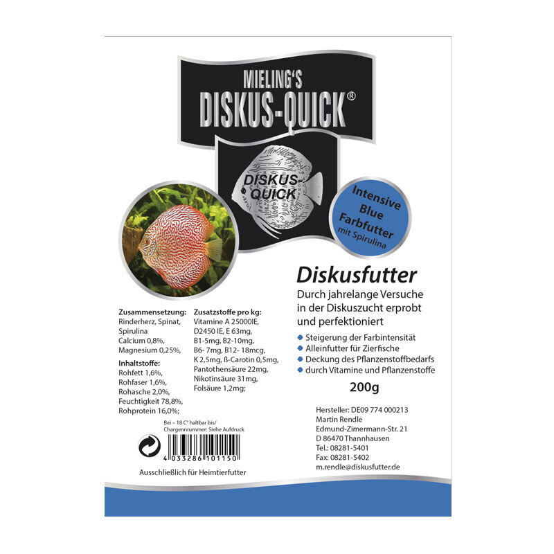 Mieling Frostfutter Mieling s Blue Intensive 20 x 200 g