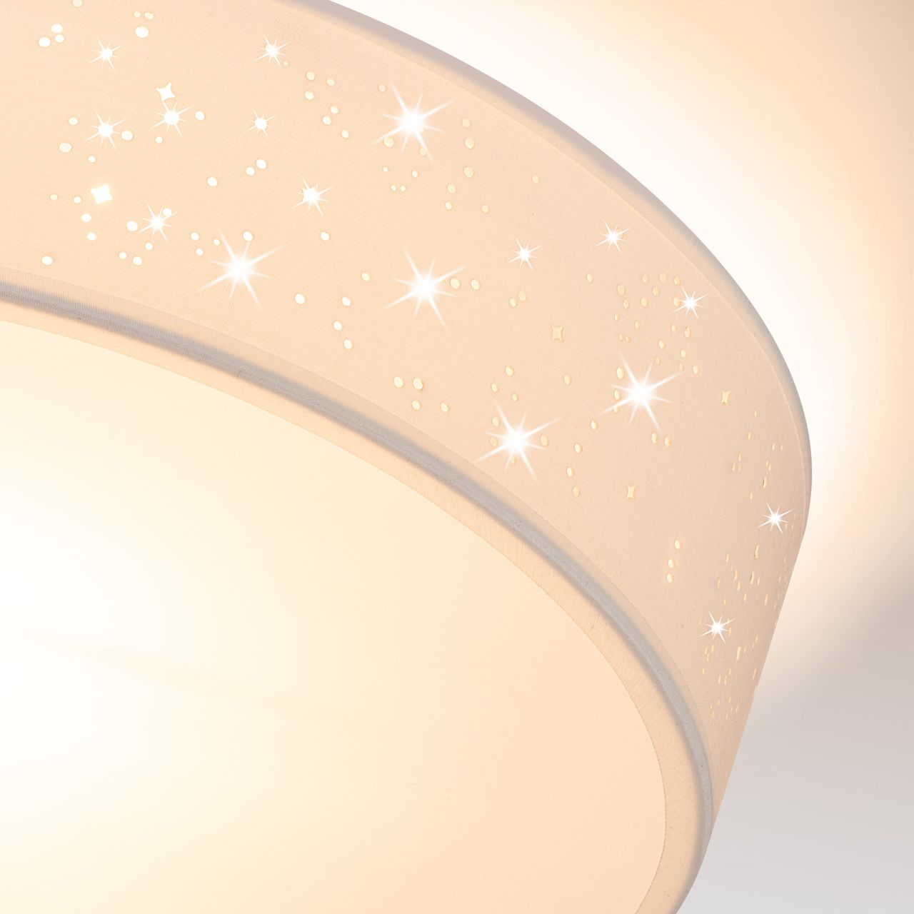 Casaria monzana® Deckenlampe Weiß Stoff Ø38cm Sternenhimmel
